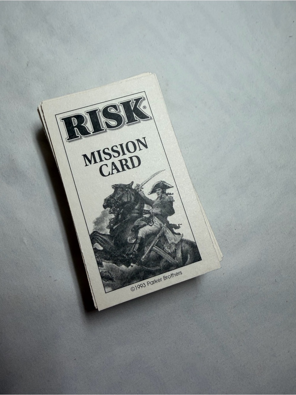 Risk Mission Card Deck by Parker Brothers - White Vintage 1993